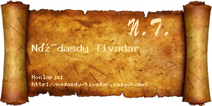 Nádasdy Tivadar névjegykártya